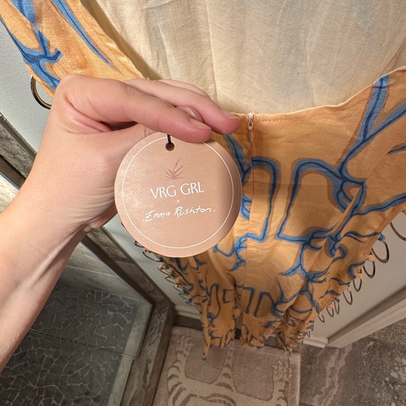 VRG GRL x Emma Rushton Blue and organge discoteca dress NWT - Picture 5 of 7